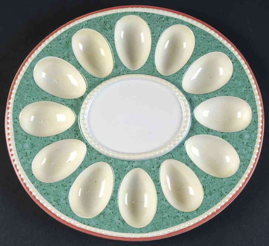 French Quarter (Stoneware) Sculpted Deviled Egg Plate by Pfaltzgraff-1
