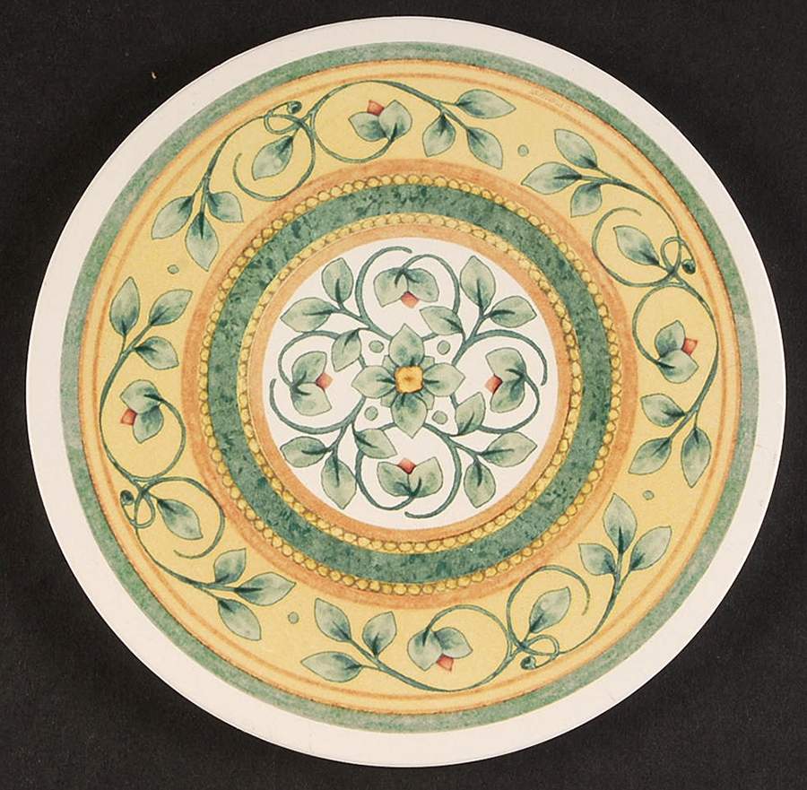 French Quarter (Stoneware) Round Stone Cork Back Trivet by Pfaltzgraff-1