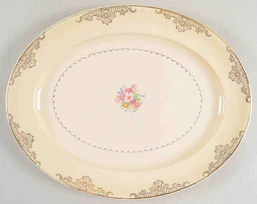 PCP131 15" Oval Serving Platter by Paden City-1