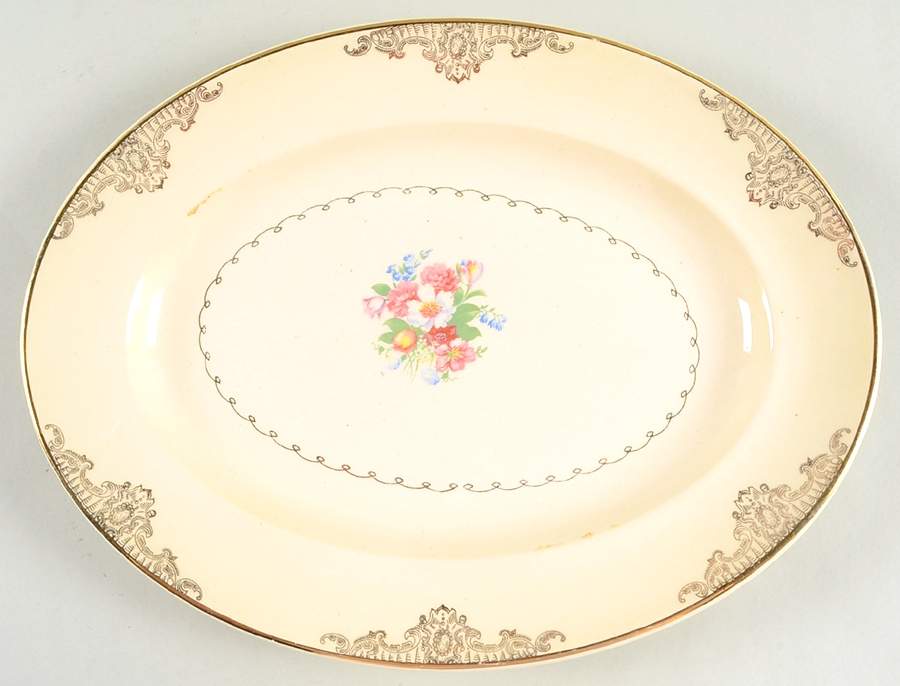 PCP131 11" Oval Serving Platter by Paden City-1