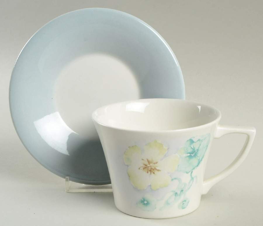 Seasons Flowers Flat Cup & Saucer Set by Portmeirion-1