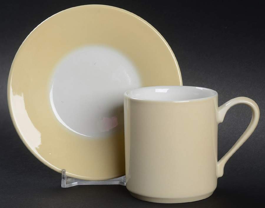 Seasons Colors Beige Flat Demitasse Cup & Saucer Set by Portmeirion-1