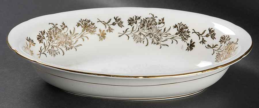 Golden Carnation 10" Oval Vegetable Bowl by Paragon-1