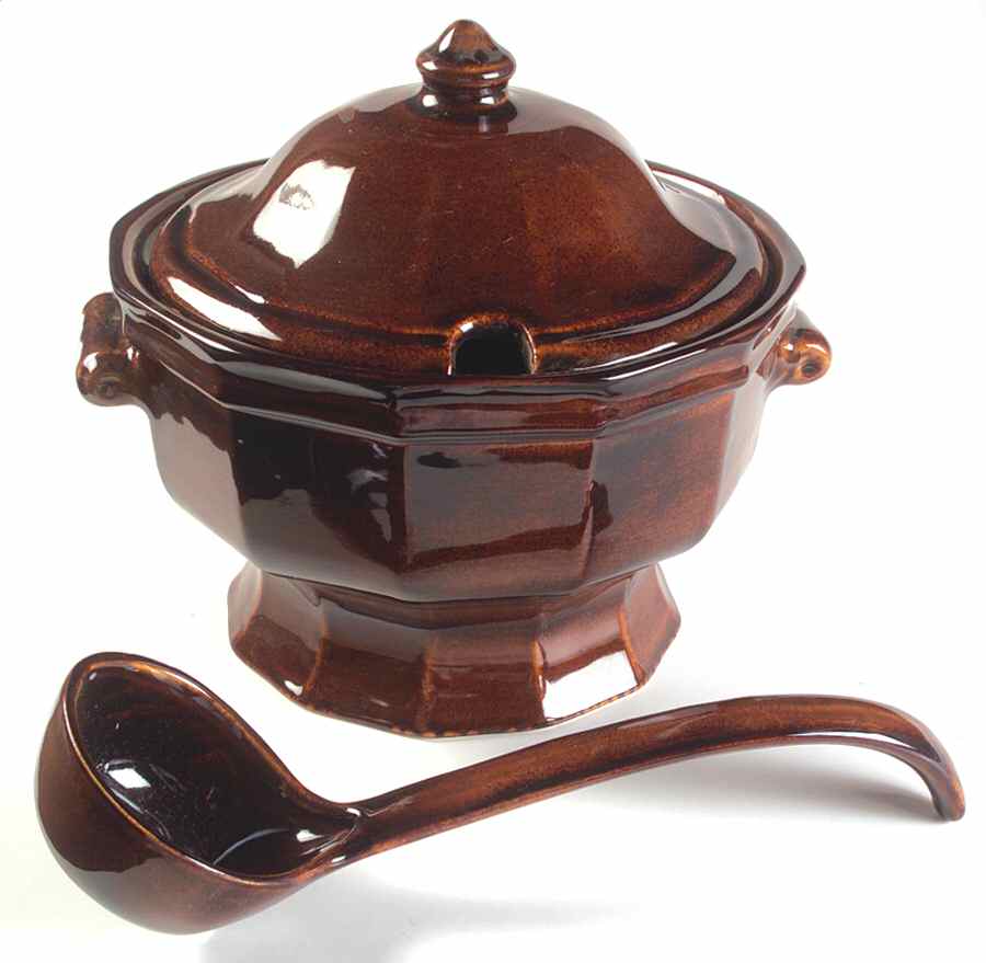 Heritage Brown Tureen & Lid w/Ladle by Pfaltzgraff-1
