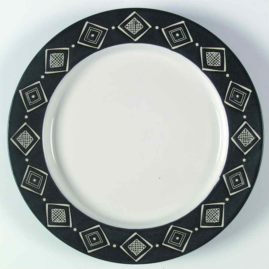 Bongo (Black) 12" Chop Plate (Round Platter) by Pottery Barn China-1