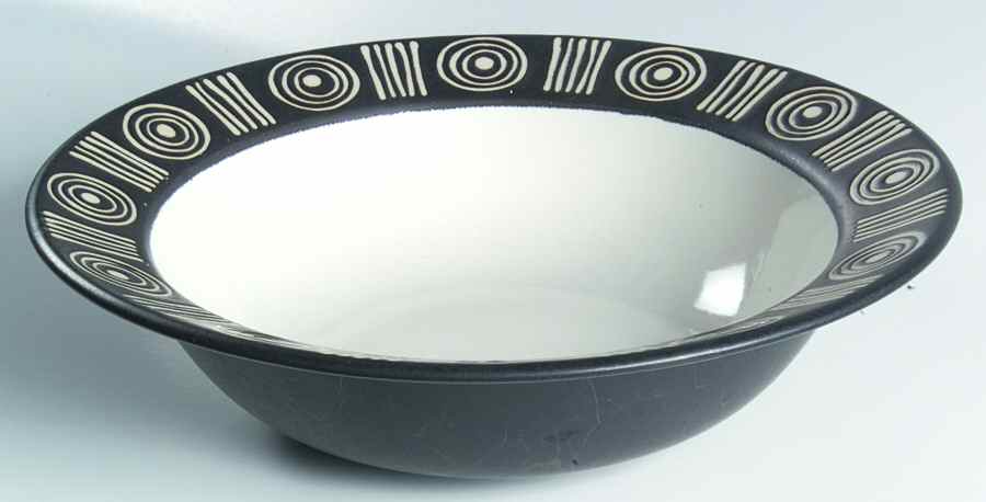 Bongo (Black) 10" Round Vegetable Bowl by Pottery Barn China-1