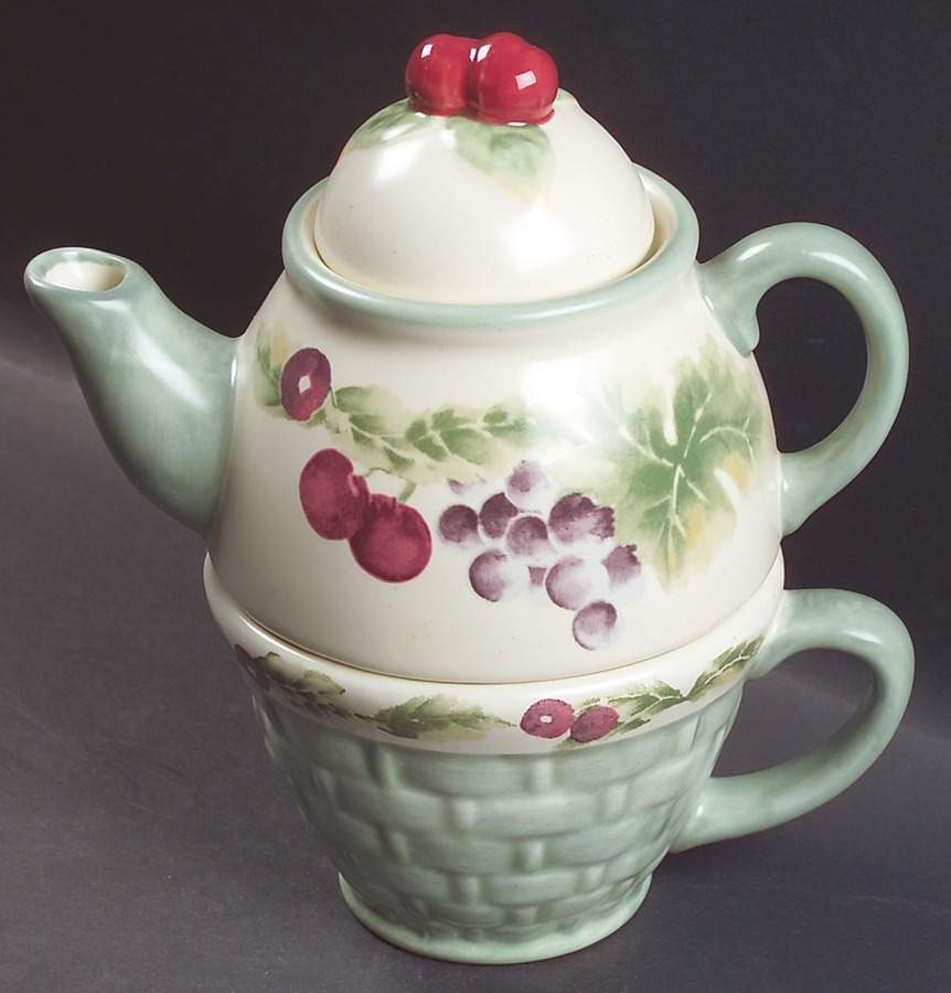 Jamberry Individual Teapot & Lid with Cup by Pfaltzgraff-1