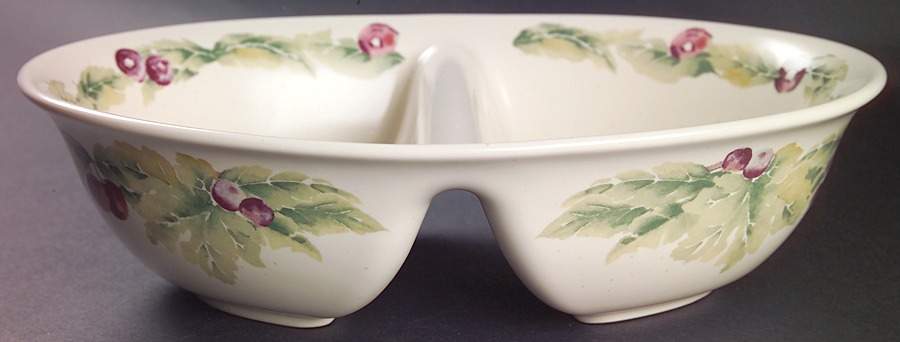 Jamberry 10" Oval Divided Vegetable Bowl by Pfaltzgraff-1