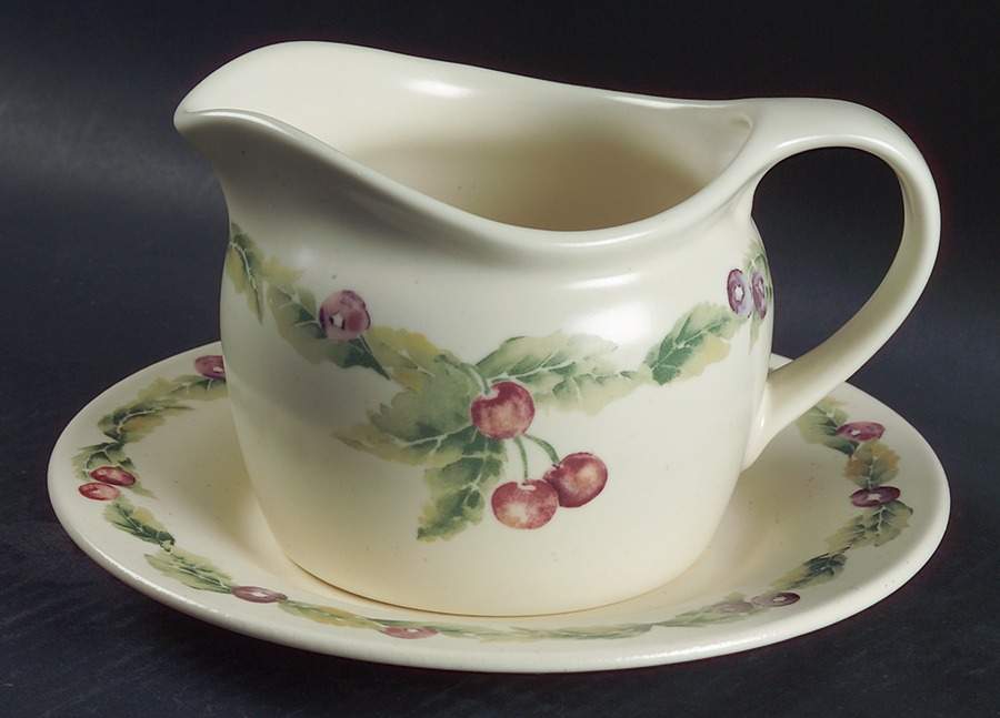 Jamberry Round Gravy Boat & Underplate by Pfaltzgraff-1
