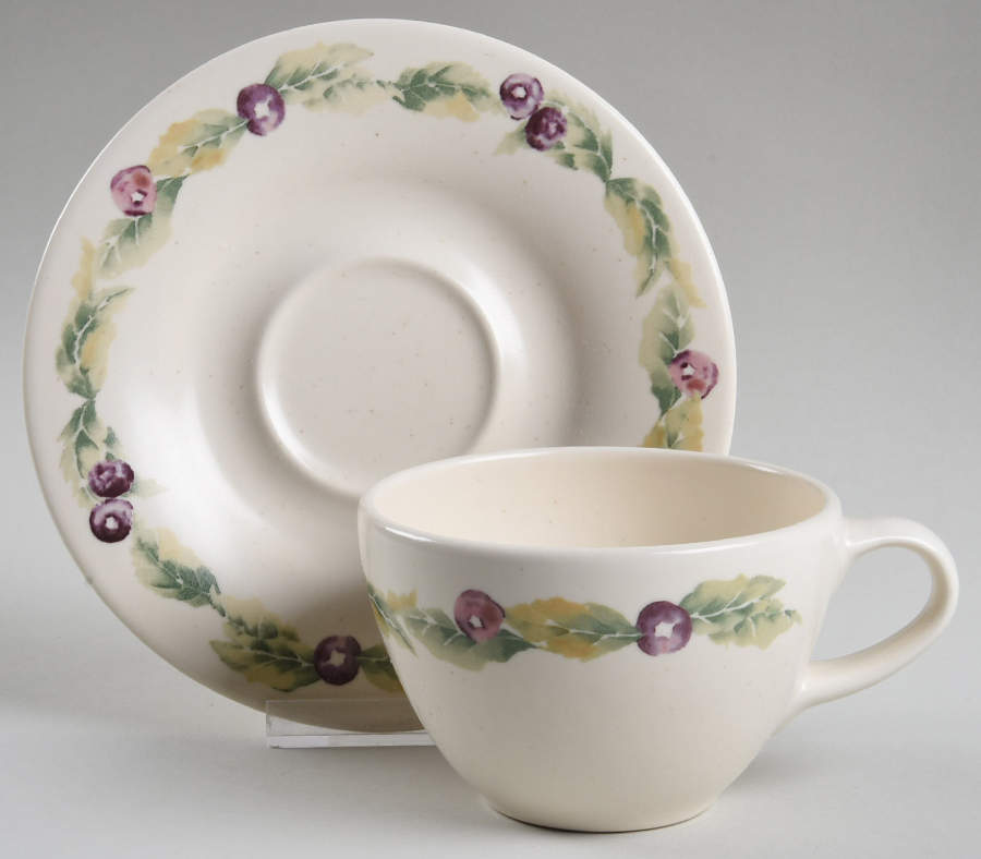 Jamberry Flat Cup & Saucer Set by Pfaltzgraff-1