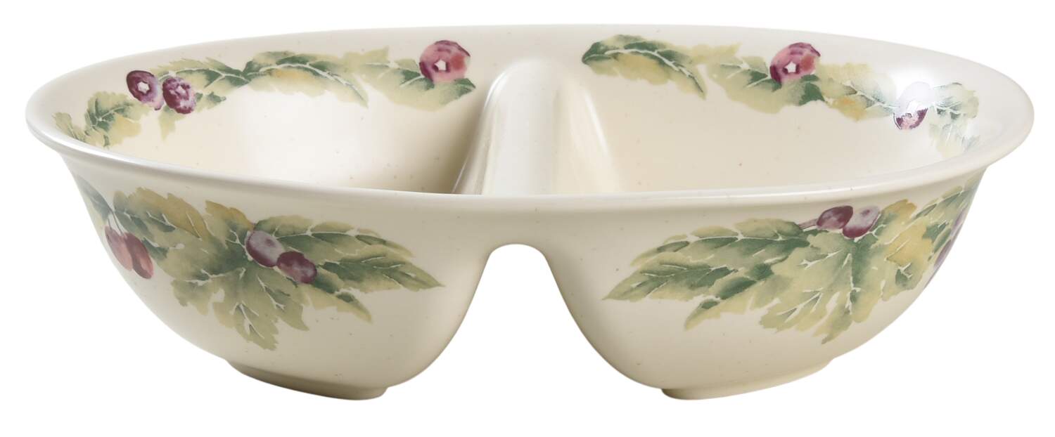 Jamberry 10" Oval Divided Vegetable Bowl by Pfaltzgraff-1