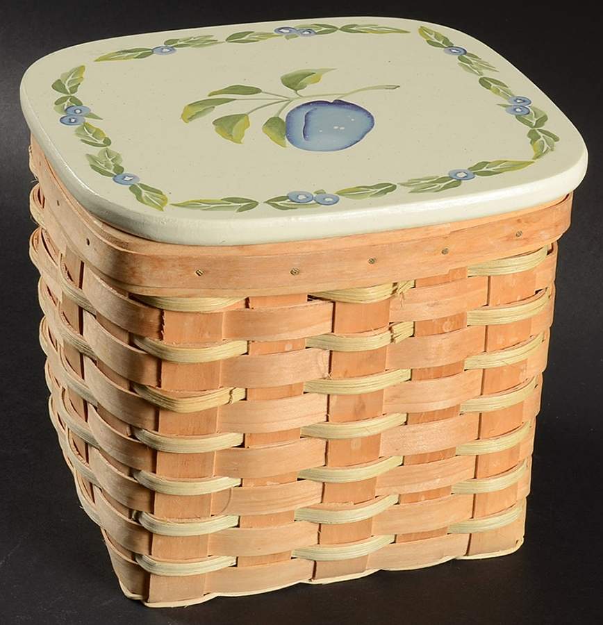Jamberry Wicker Basket & Wood Lid by Pfaltzgraff-1