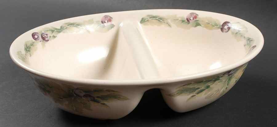 Jamberry 10" Oval Divided Vegetable Bowl by Pfaltzgraff-1