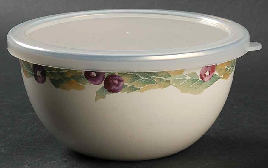 Jamberry 5" Metal Mixing Bowl & Plastic Lid by Pfaltzgraff-1