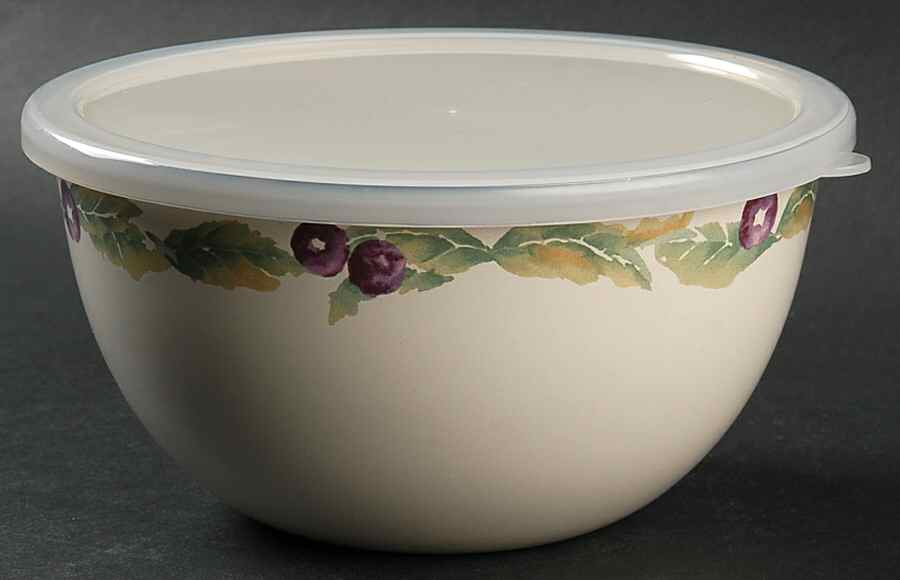 Jamberry 7" Metal Mixing Bowl & Plastic Lid by Pfaltzgraff-1