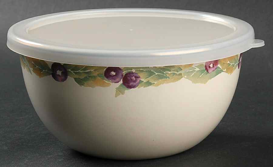 Jamberry 6" Metal Mixing Bowl & Plastic Lid by Pfaltzgraff-1