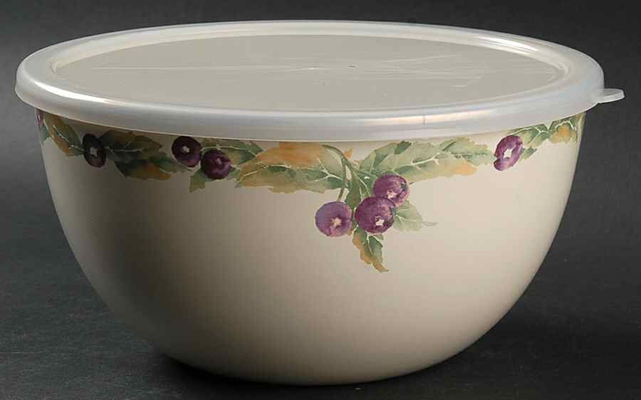 Jamberry 8.75" Metal Mixing Bowl & Plastic Lid by Pfaltzgraff-1