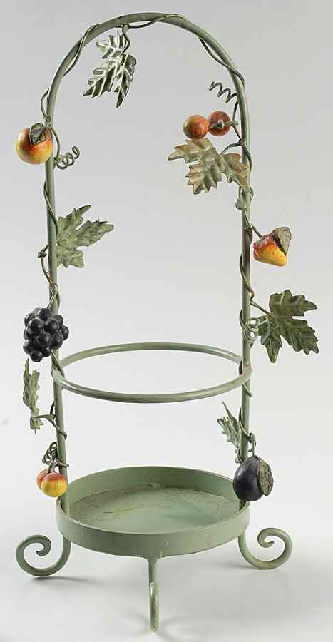 Jamberry Sculpted Metal Hurricane-No Glass Candleholder by Pfaltzgraff-1