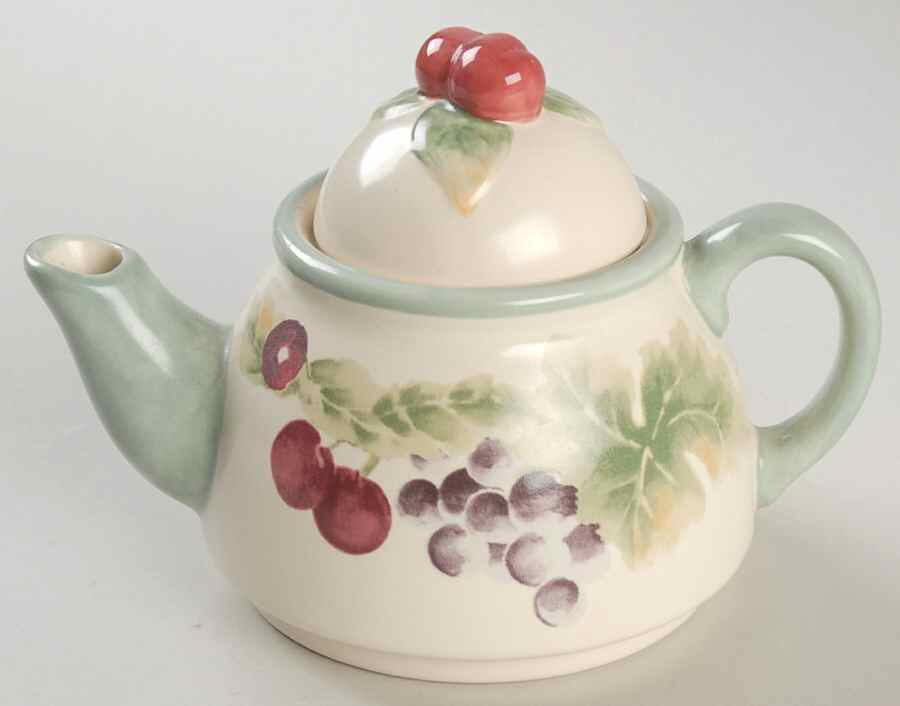 Jamberry Teapot for Individual Teapot & Lid with Cup by Pfaltzgraff-1