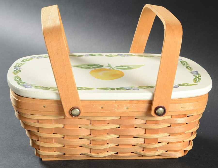 Jamberry Wicker Basket & Wood Lid by Pfaltzgraff-1