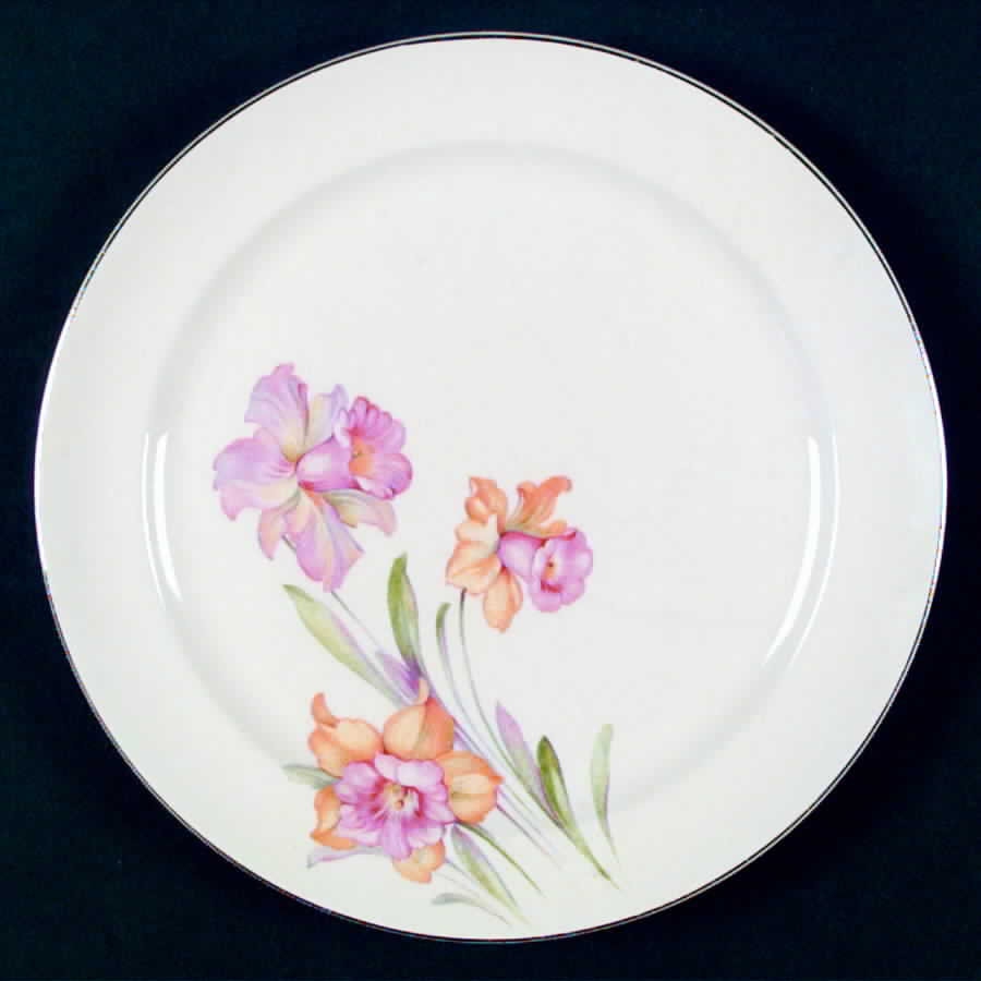 Jonquil (Smooth, Platinum) Luncheon Plate by Paden City-1