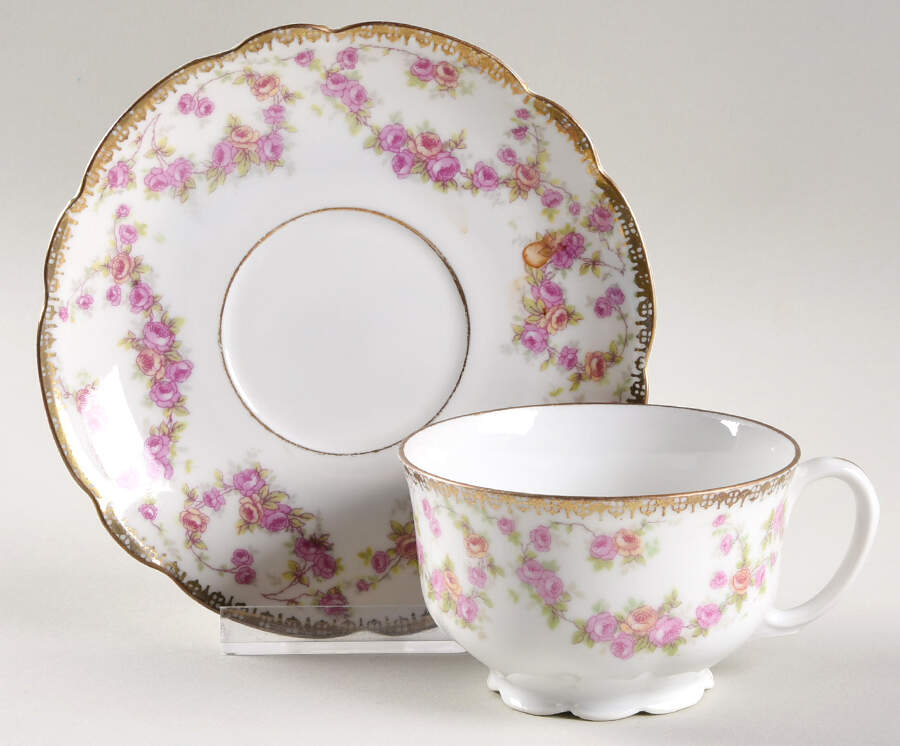 PUN53 Footed Cup & Saucer Set by Porcelain Union-1
