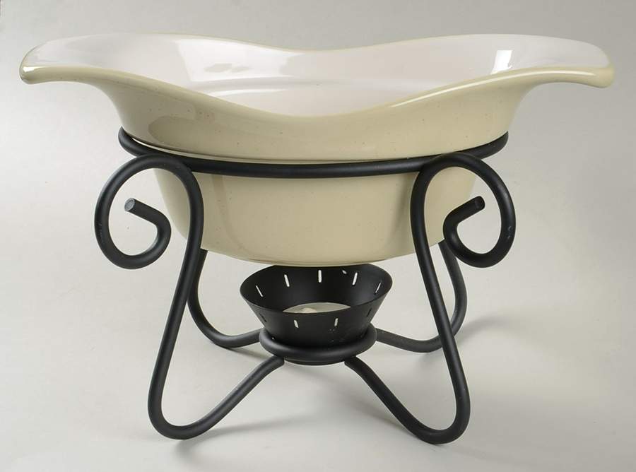 Cappuccino Gravy Server W/Metal Stand by Pfaltzgraff-1