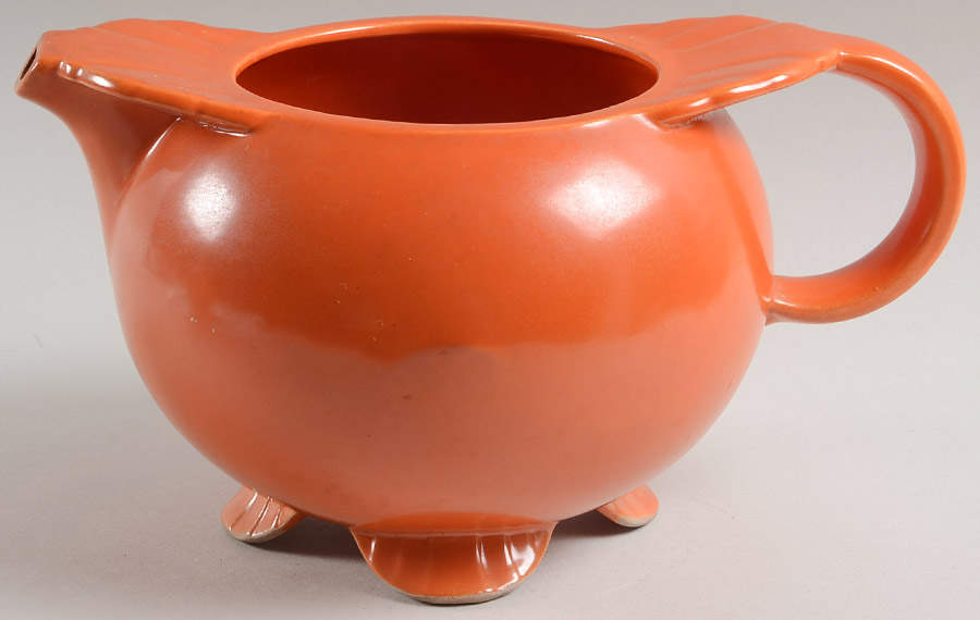 Caliente Tangerine Red (Shell Crest) Teapot No Lid by Paden City-1