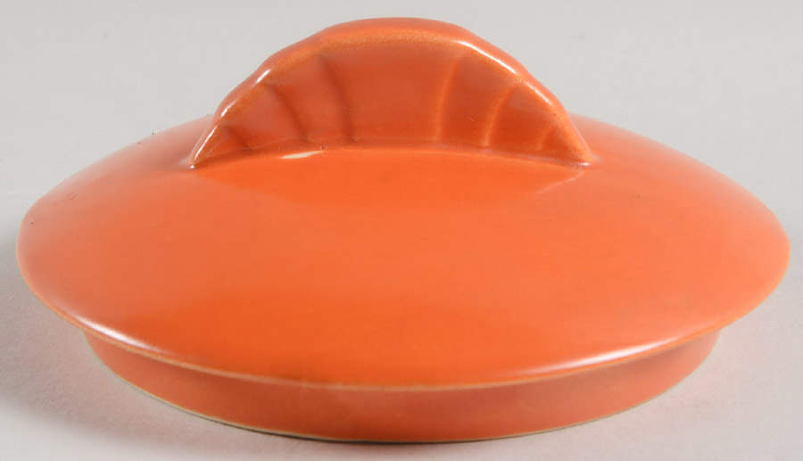 Caliente Tangerine Red (Shell Crest) Lid for Teapot by Paden City-1