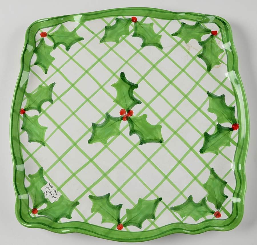 Holly Jolly Square Tray by Presenttense-1