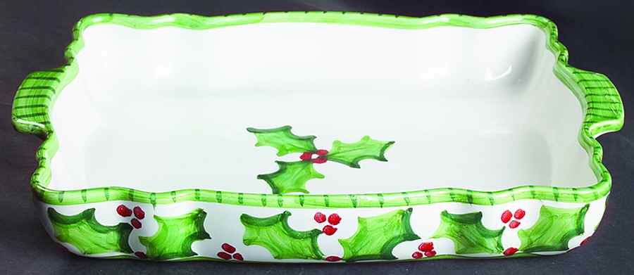 Holly Jolly 13"  Rectangular Baker by Presenttense-1