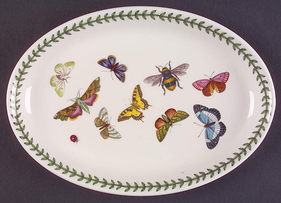 Botanic Garden Butterflies 10" Oval Serving Platter by Portmeirion-1