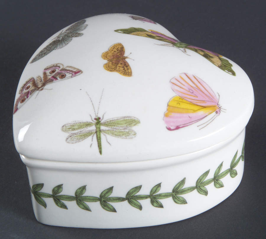Botanic Garden Butterflies Heart Shape Box & Lid by Portmeirion-1