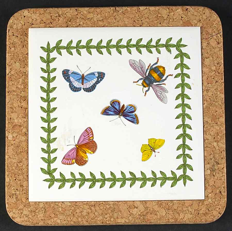 Botanic Garden Butterflies Square Cork Back Trivet by Portmeirion-1