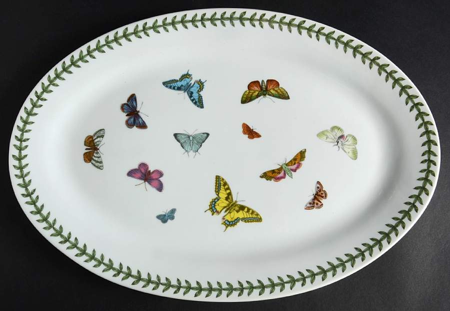 Botanic Garden Butterflies 14" Oval Serving Platter by Portmeirion-1