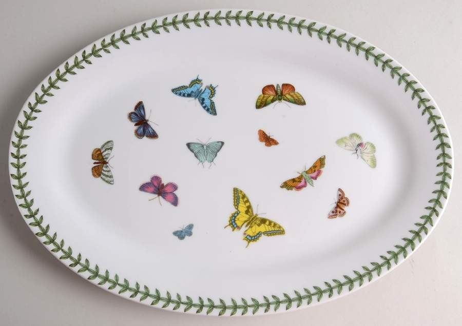 Botanic Garden Butterflies 14" Oval Serving Platter by Portmeirion-1