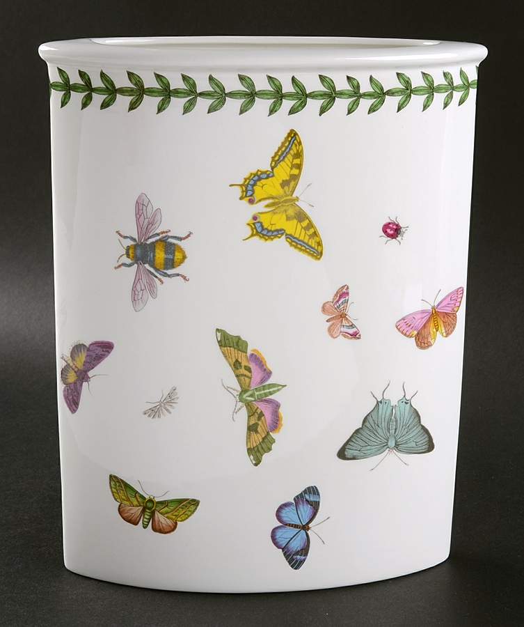 Botanic Garden Butterflies 9" Marquise Vase by Portmeirion-1
