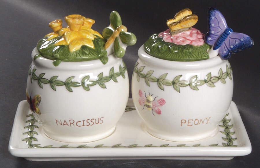 Botanic Garden Countertop Collection Figural Jam/Jelly Set and Tray by Portmeirion-1