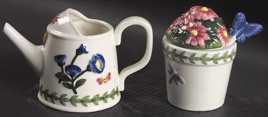 Botanic Garden Countertop Collection Figural Creamer & Sugar W/Spoon Set by Portmeirion-1