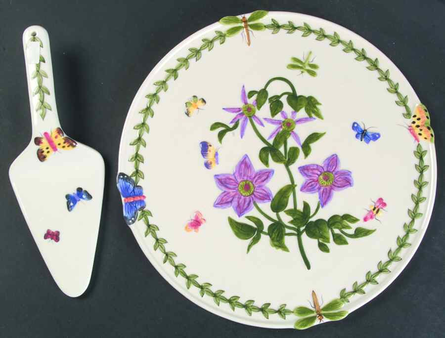 Botanic Garden Countertop Collection Embossed Cake Plate & Server by Portmeirion-1