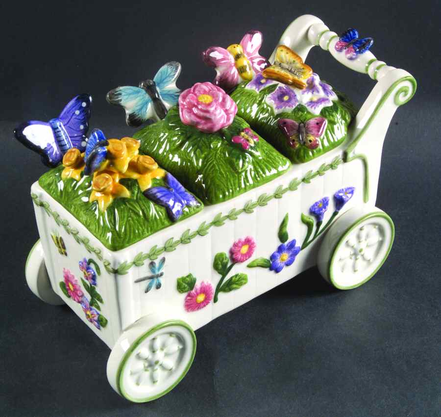 Botanic Garden Countertop Collection 3 Part Figural Condiment Cart by Portmeirion-1