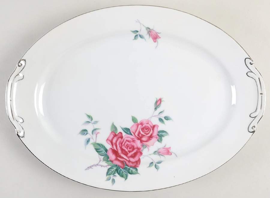 PLR4 14" Oval Serving Platter by Pearl China (Japan)-1