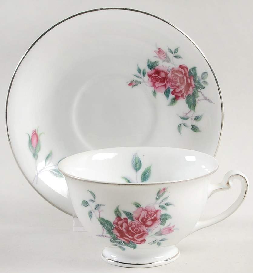 PLR4 Footed Cup & Saucer Set by Pearl China (Japan)-1