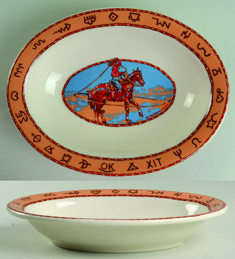 Cow Camp 11" Oval Vegetable Bowl by Pipestone-1