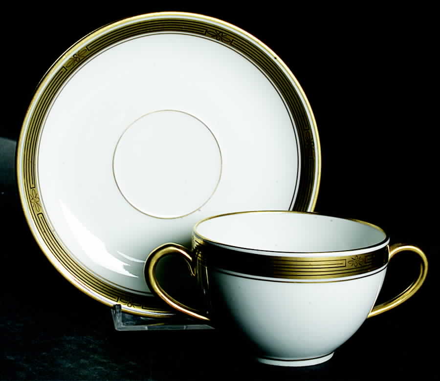 PIC44 Flat Bouillon Cup & Saucer by Pickard-1