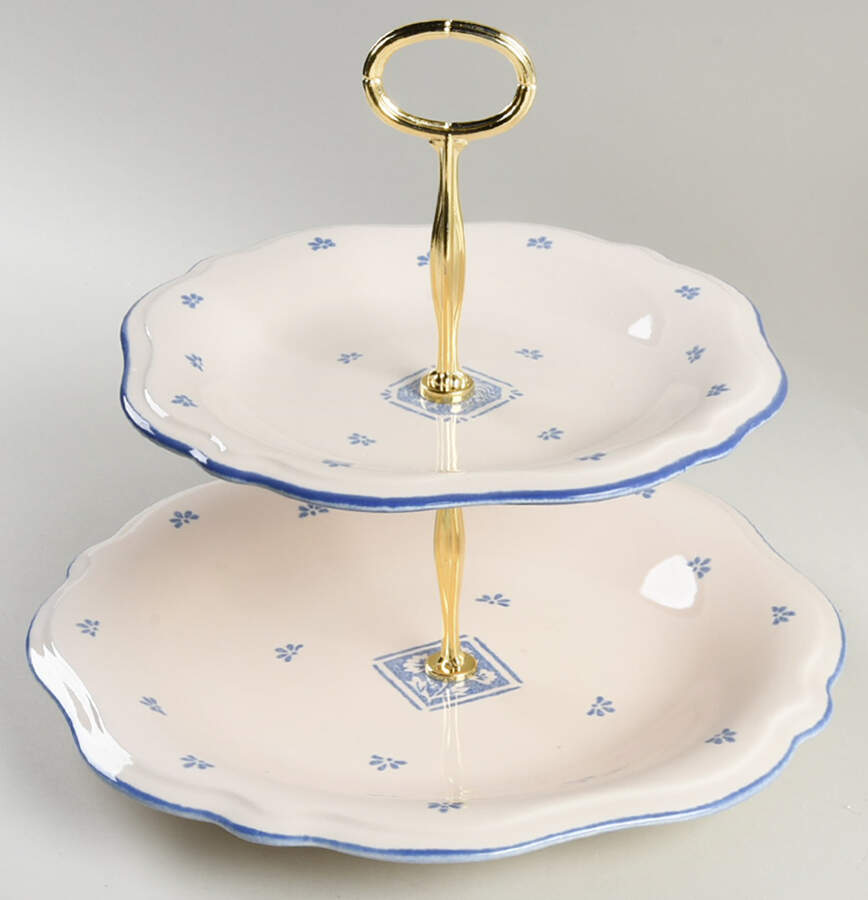 Maison Blue 6 5/8"-10"  2 Tiered Serving Tray (Dp, Sp) HC by Pfaltzgraff-1