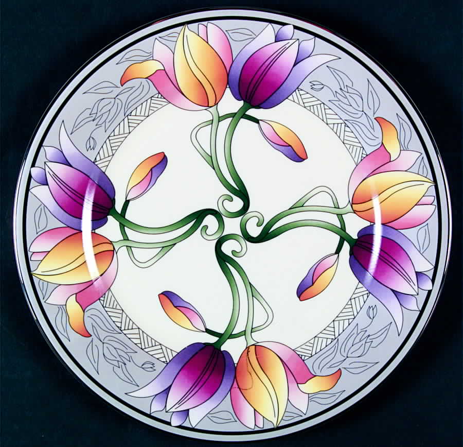 Spring Tulip Accent Salad Plate by Pickard-1