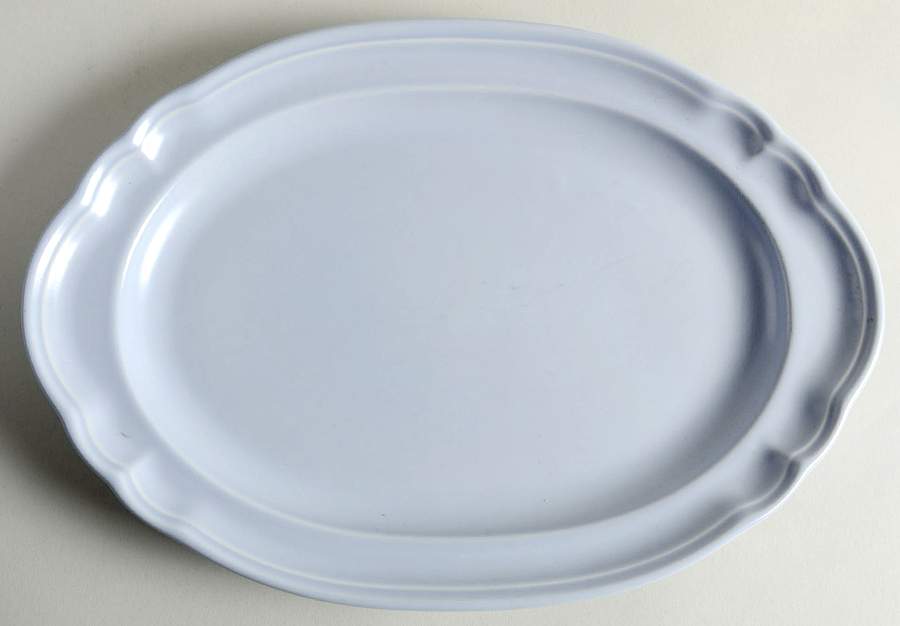 Color Medley Blue Matte 13" Oval Serving Platter by Pfaltzgraff-1