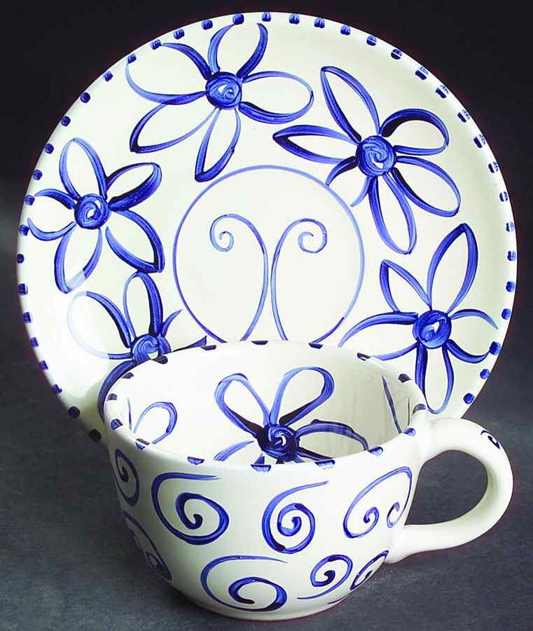 Four Sisters Flat Cup & Saucer Set by Presenttense-1