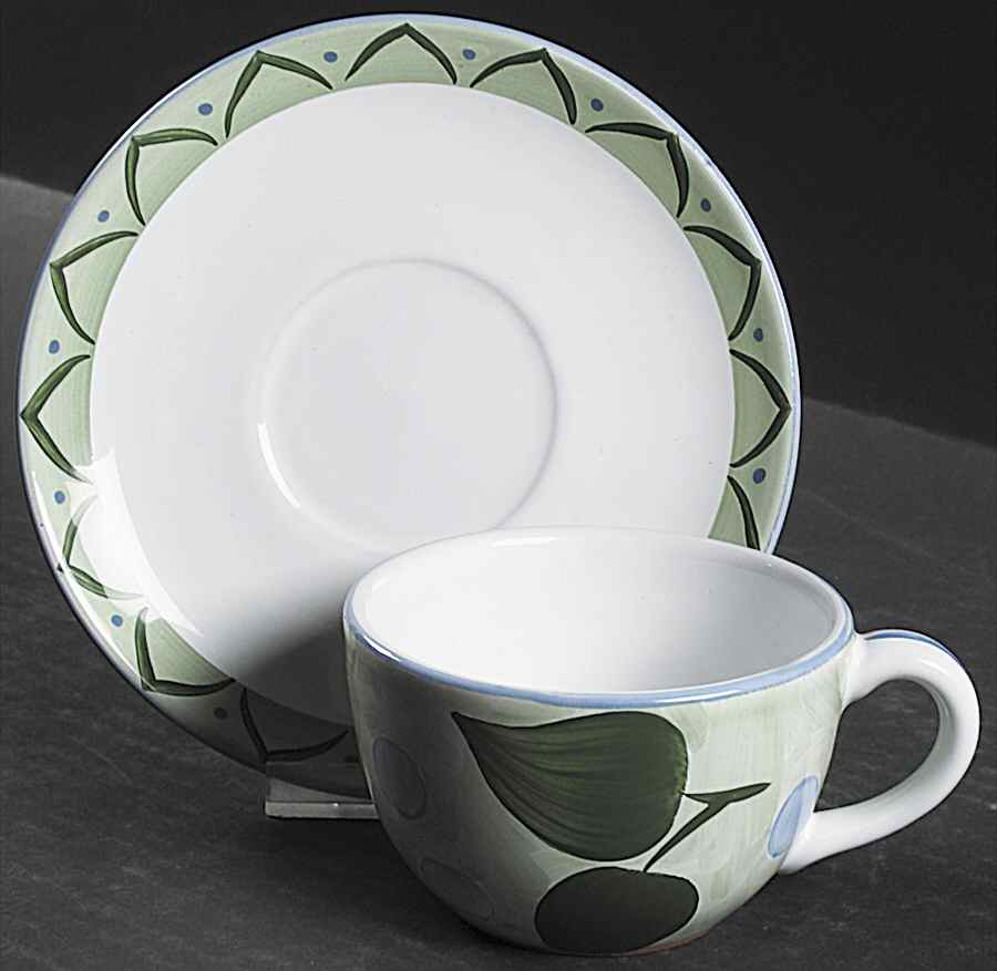 White Point Garden Flat Cup & Saucer Set by Presenttense-1